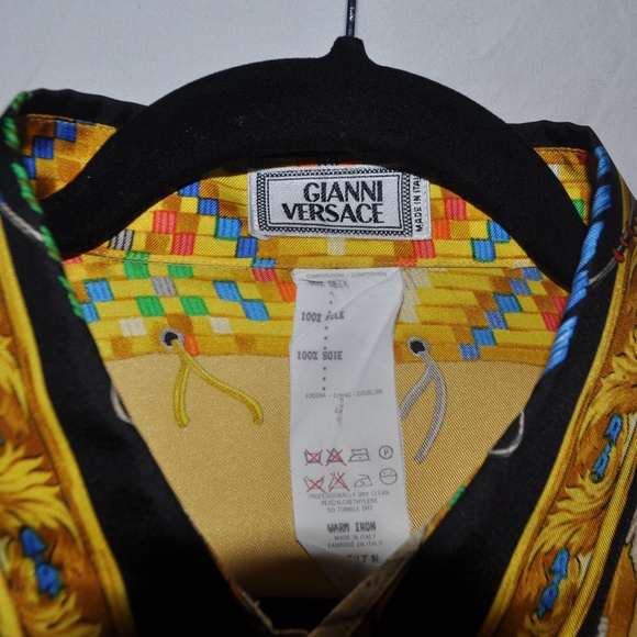GIANNI VERSACE Silk Native American Print Shirt - Picture 5 of 8